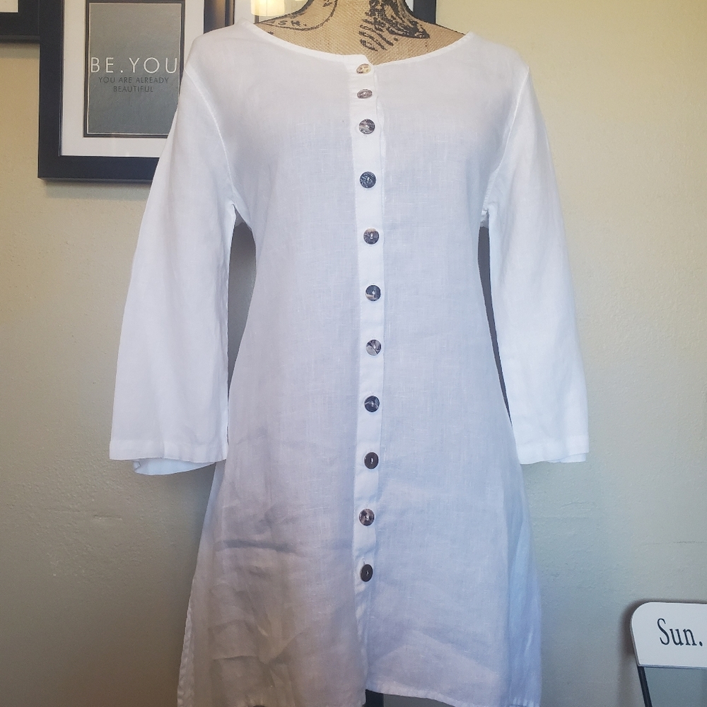 White linen tunic